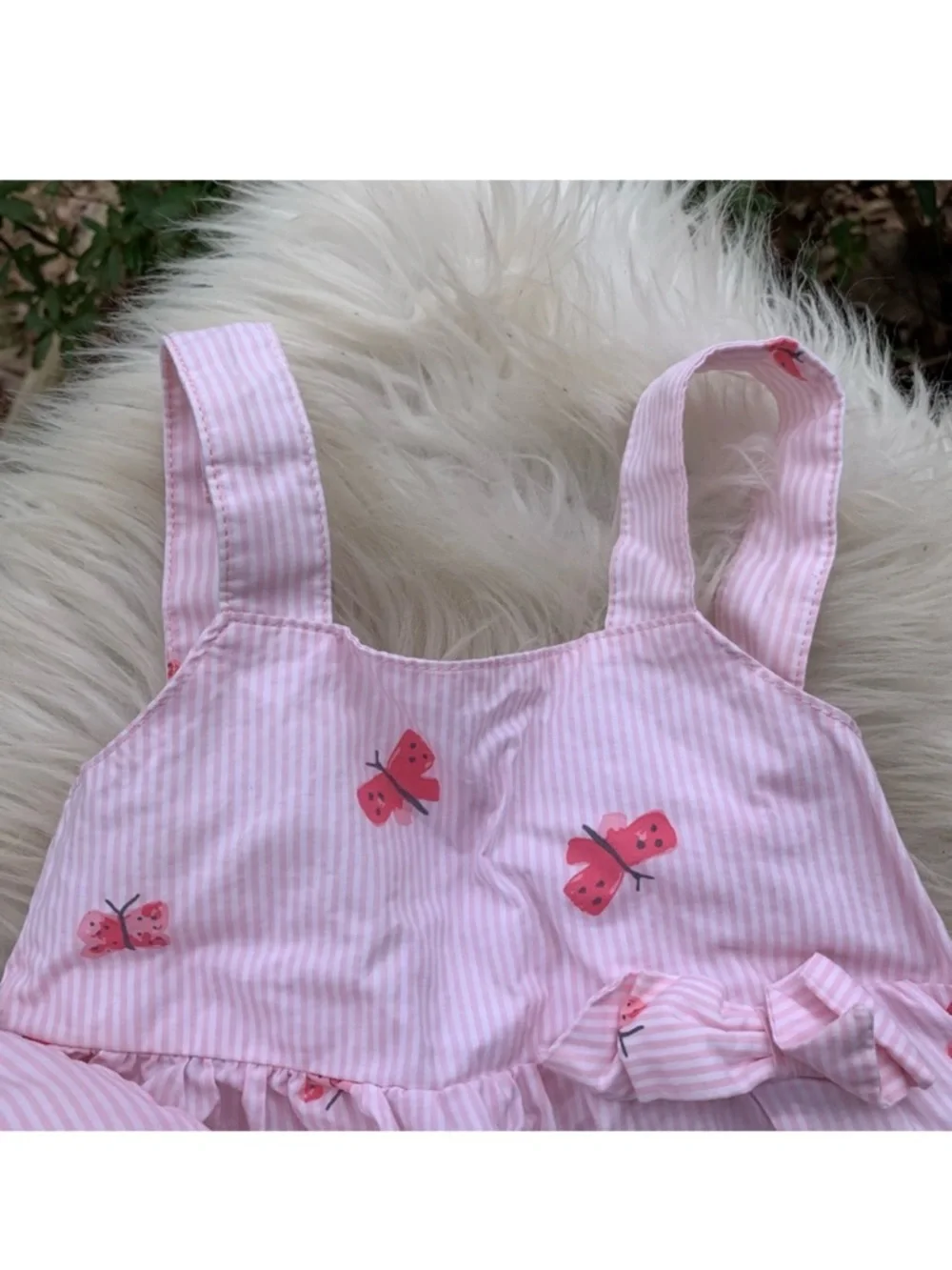 Carters Pink Butterfly Sundress & Hat Set Size 12M